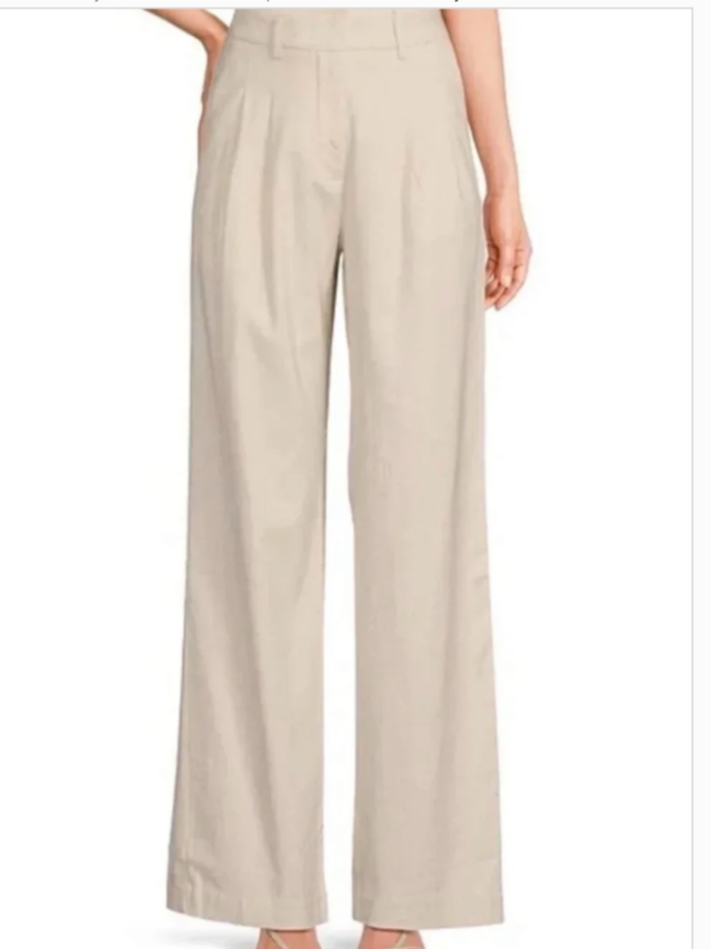 Nwt Lucy Paris Beige Hope Linen Trouser Pants Size L